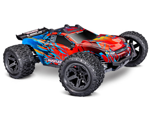 Traxxas Rustler® 4x4 VX3 1/10 RTR 4WD Brushless Stadium Truck Red TRX67464-4-RED