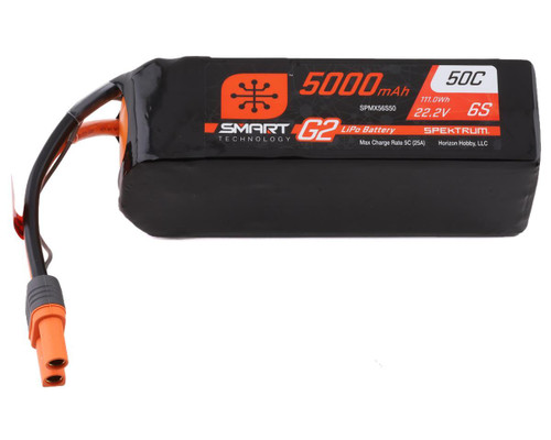 Spektrum RC 6S Smart G2 LiPo 50C Battery w/IC5 Connector 22.2V/5000mAh SPMX56S50
