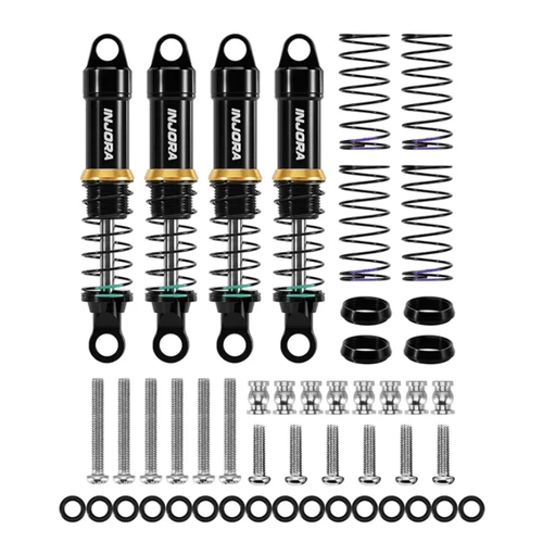 INJORA LS 55mm Aluminum Oil Shocks for 1/18 TRX4M Upgrade Dampers Black 4M-123BK