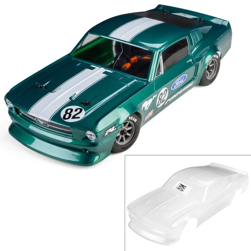 Pro-Line 1/12 Pre-Cut 1968 Ford Mustang Clear VTA Body Losi NASCAR Car PRO372817