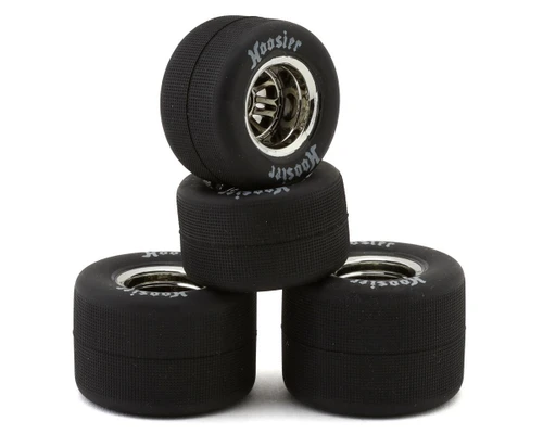 1RC Racing Pre-Mounted 1/18 Super Modified Hoosier Tires Chrome F/R Soft 1RC5568