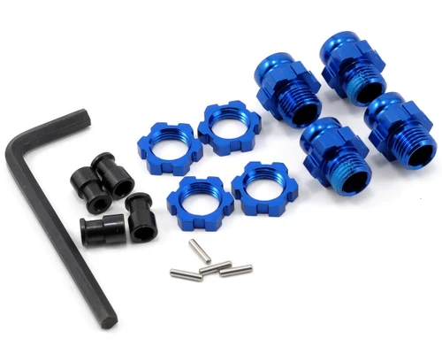 Traxxas Blue Aluminum 17 mm Splined Wheel Hub Adapters Set 4 (6856X) RC Upgrades