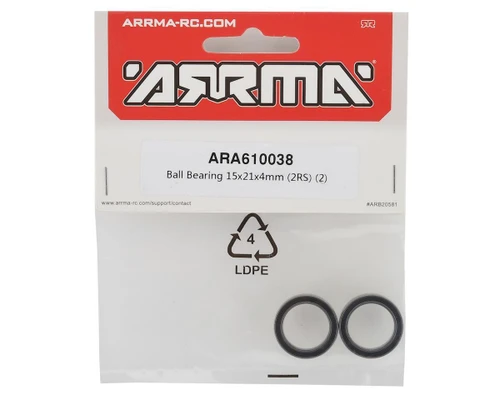 Arrma 15x21x4mm Ball Bearing 2 Pack Smooth Premium Replacement Part - ARA610038