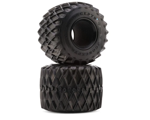 JConcepts Cheese Racer 2.6" Monster Truck Tires 2 Blue w/Foam Inserts JCO4181-01