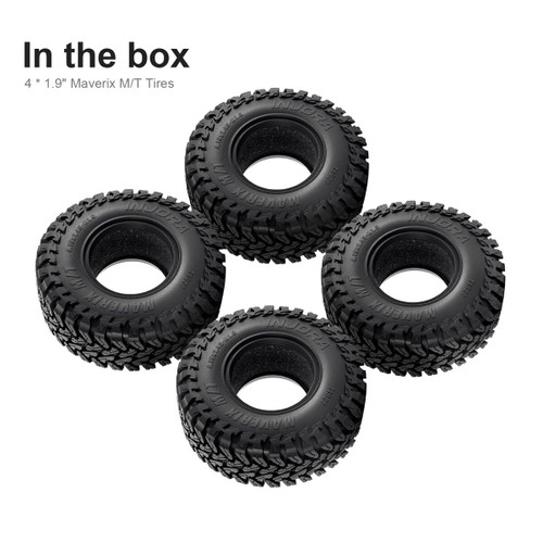 INJORA MAVERIX M/T 1.9" S5 Crawler Tires (4.19" OD) (T1927) Black Set 4 Rubber