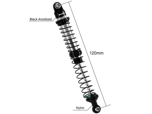 INJORA DRX Dual-Rate Spring Oil Shocks for 1/10 RC Crawlers, 80mm - BZ-05BS-120