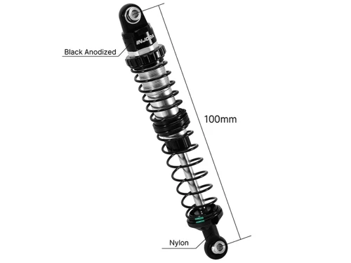 INJORA DRX Dual-Rate Spring Oil Shocks for 1/10 RC Crawlers, 80mm - BZ-05BS-100
