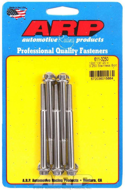  ARP S/S Bolt Kit - 12Pt. (5) 1/4-20 X 3.250 