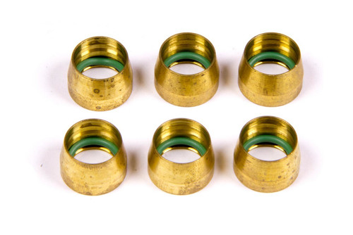 Aeroquip -8 Replacement A/C Brass Sleeves (6Pk)