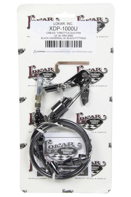 Lokar Duo-Pak Univ. Throttle Cable W/Brackets Black