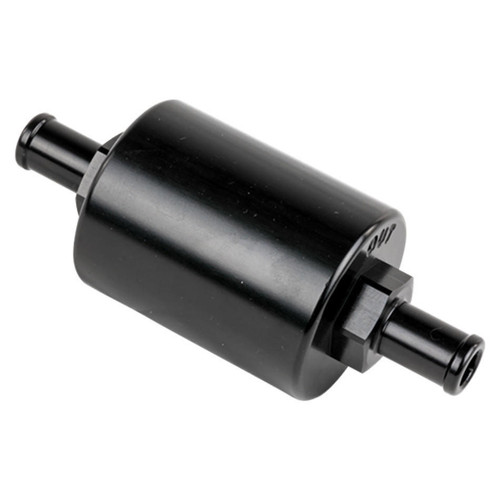 BILLET SPECIALTIES Billet Specialties 3/8" Barb Black Billet In-Line Fuel Filter 