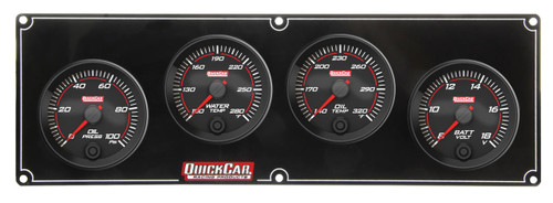 QUICKCAR RACING PRODUCTS Quickcar Racing Products Redline 4 Gauge Panel Op/Wt/Ot/Volt 