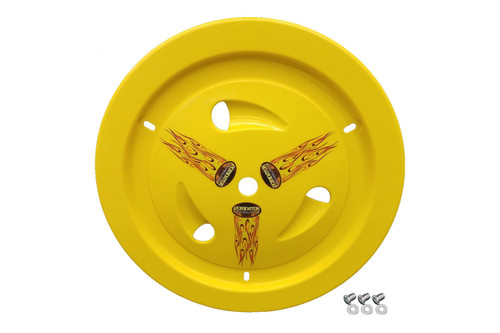 DOMINATOR RACING PRODUCTS Dominator Racing Products Wheel Cover Dzus-On Yellow Real Style 1007-D-Ye 