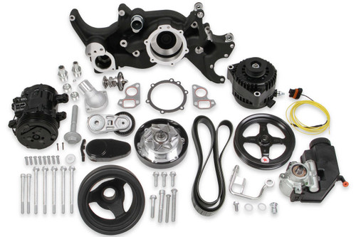 HOLLEY Holley Ls Mid-Mount Complete Engine Accessory System 20-185Bk 
