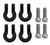INJORA D Rings Tow Hooks with M2 Screws for SCX24 Bumpers Black (INJSCX24-57BK)
