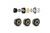 RCAWD Cyberwheelz Adjustable Weight 1.3" Beadlock Wheel Rim Black/Gold CY002BL