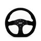 MPI 13" 6-Bolt D-Shaped Suede Steering Wheel - All Black 