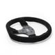  MPI 13" 6-Bolt D-Shaped Suede Steering Wheel - All Black 