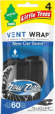  Little Trees CTK-52733-24 New Car Scent Air Freshener Vent Wrap for Car & Home - 4 Pack! 