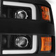  Alpharex 15-19 Chevrolet Silverado 2500Hd/3500Hd Pro-Series Halogen Projector Headlights - Jet Black 