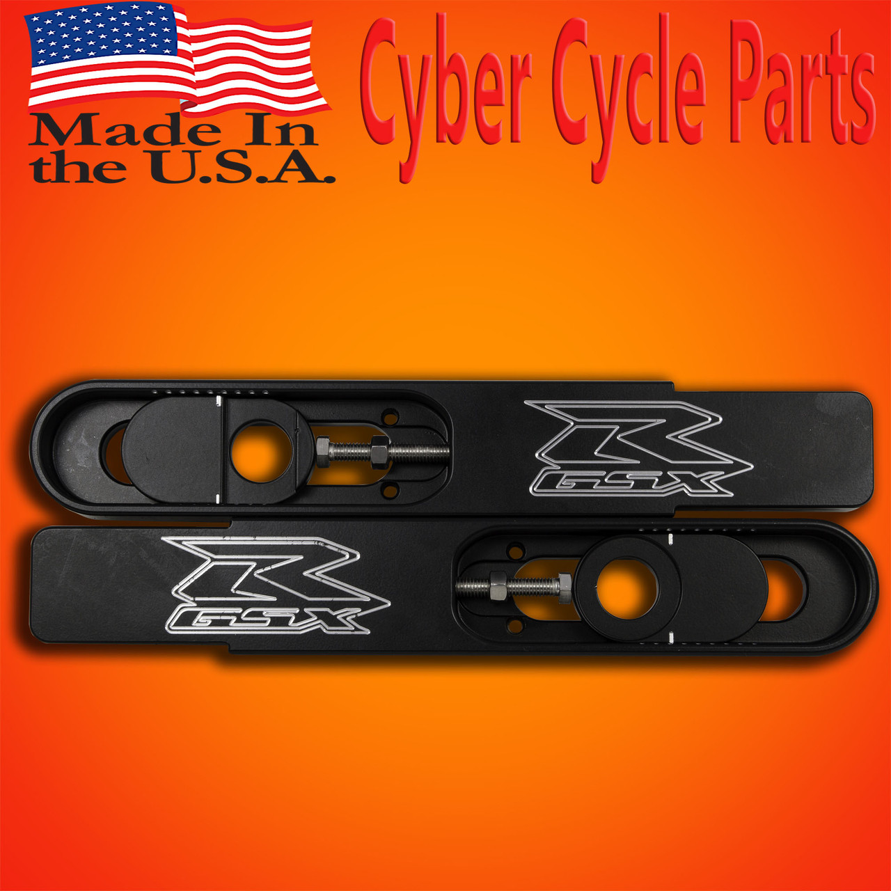 GSXR 1000 12 inch Swingarm Extensions Black Engraved