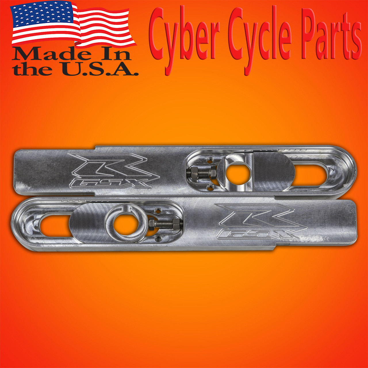 GSXR 12 inch Swingarm Extensions - 600 - 700 - Black Engraved