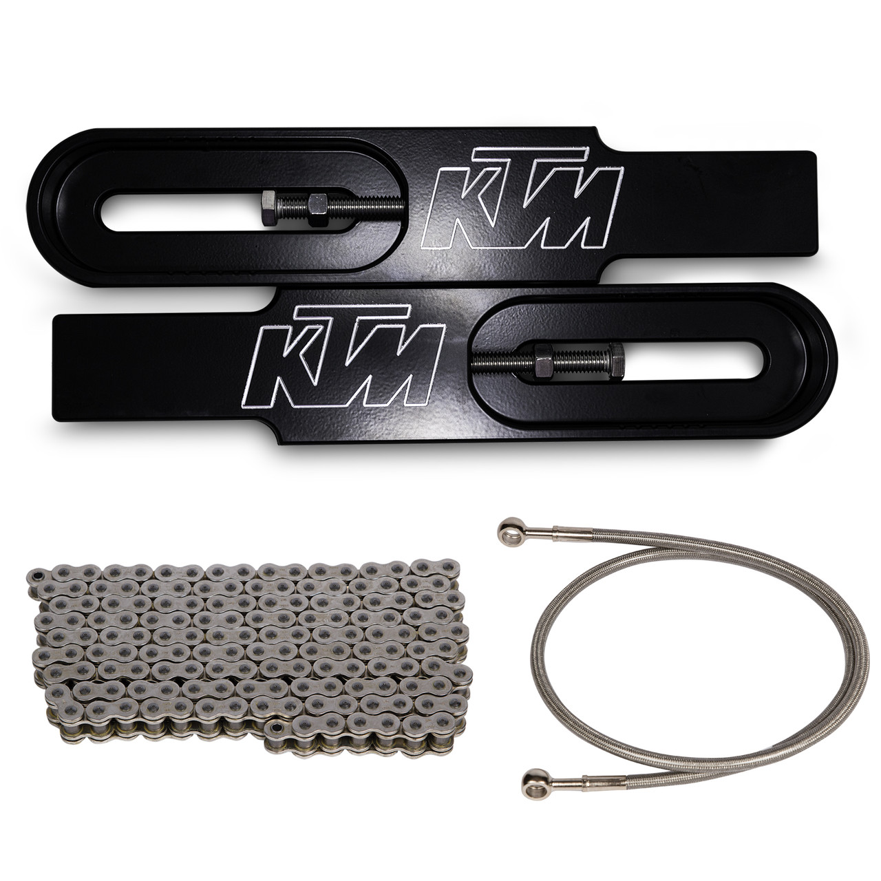 KTM 690 Duke Swingarm Extensions - Black Finish - Engraved