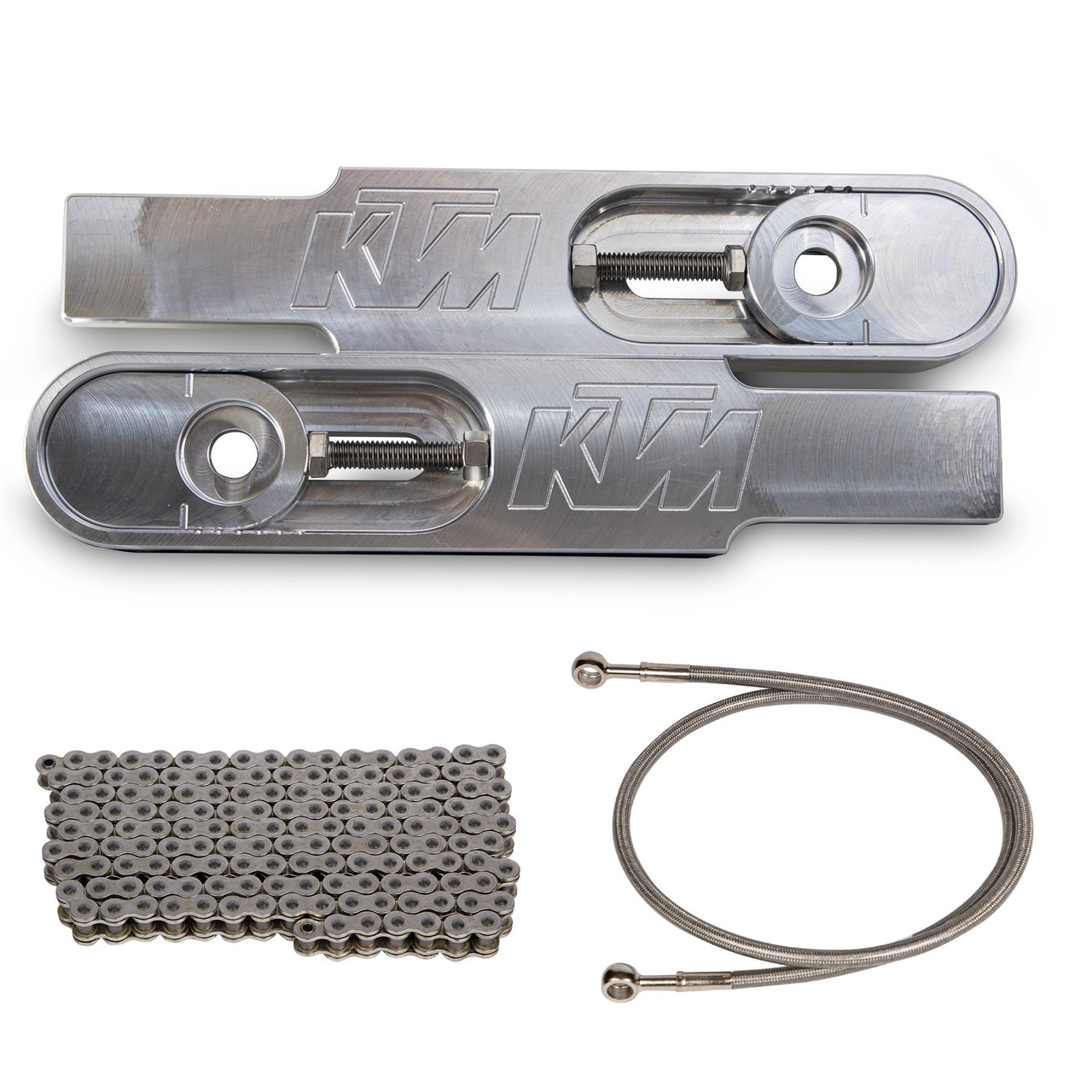 KTM 890 Duke Swingarm Extensions - Raw Finish - Engraved - Kit