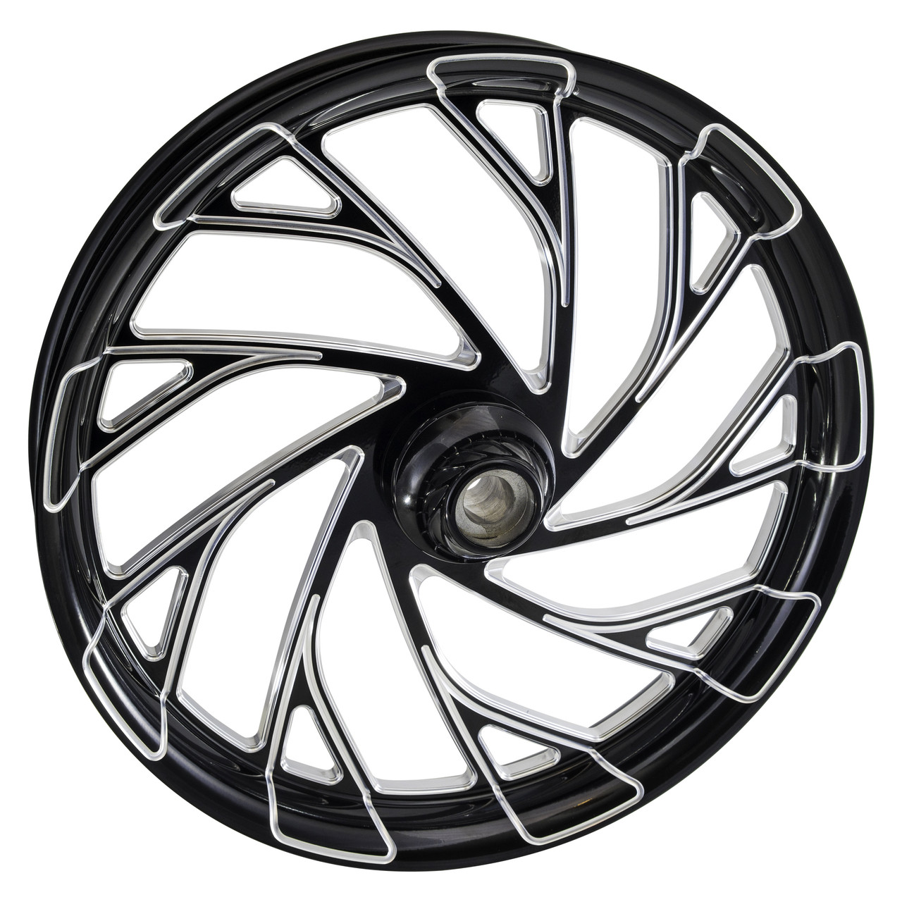 FTD Customs Black Contrast Harley Davidson Motorcycle Wheel 