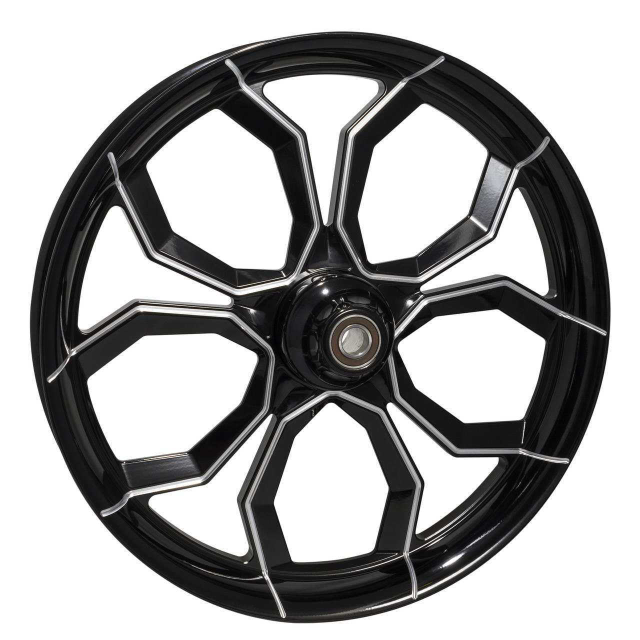 FTD Customs Black Contrast Harley Davidson Motorcycle Wheel 