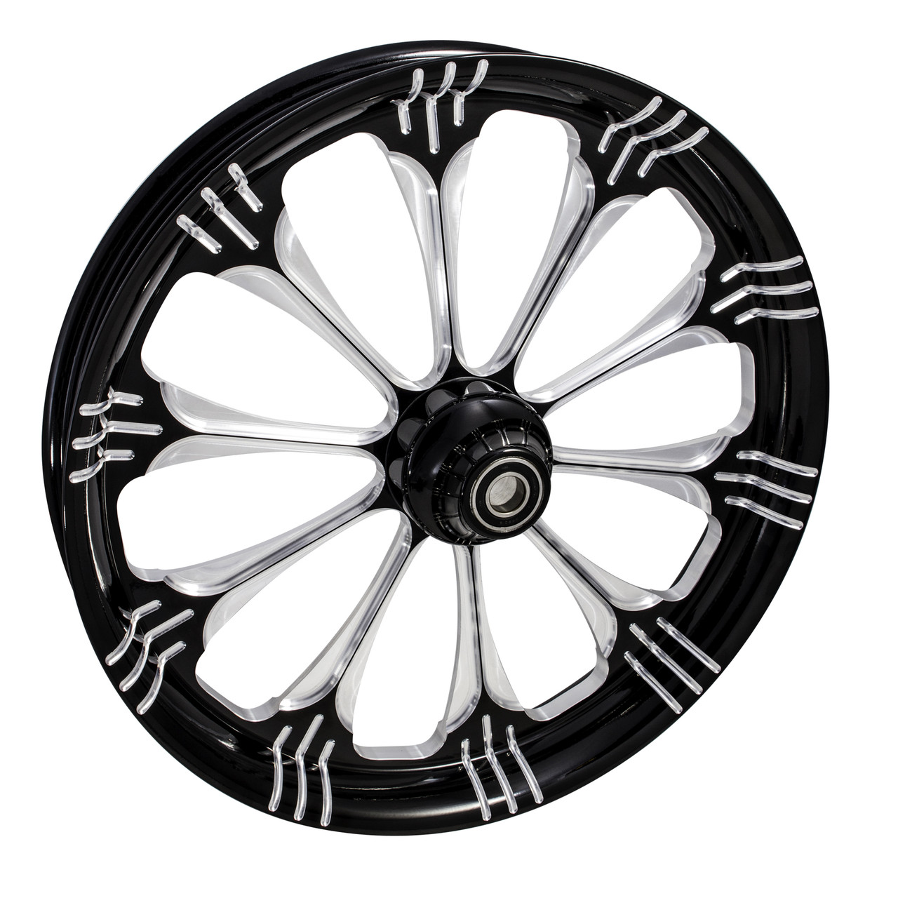 FTD Customs Black Contrast Harley Davidson Motorcycle Wheel 
