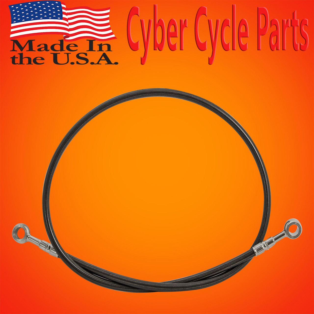 Galfer 36 inch smoke rear extended brake line for swingarm extensions