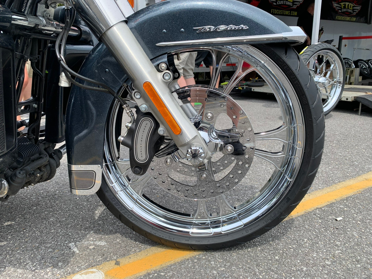 Cyber Cycle Parts Harley Davidson Chrome 18" Fat Front Tire - Maverick