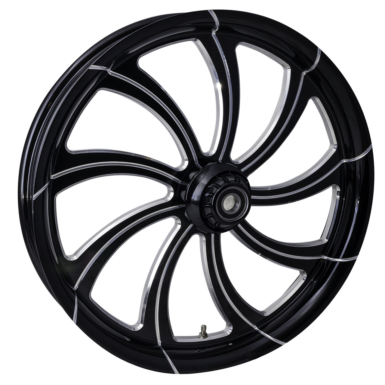 Cyber Cycle Parts Black Contrast Harley Davidson Motorcycle Wheel