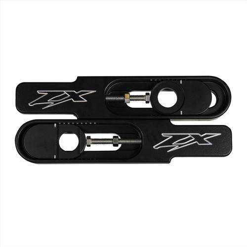 Kawasaki ZX6 Swingarm Extensions - Black Finish - Engraved