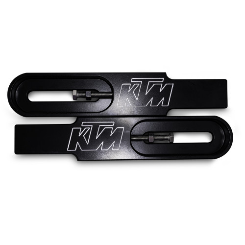 KTM 690 Duke Swingarm Extensions - Black Finish - Engraved
