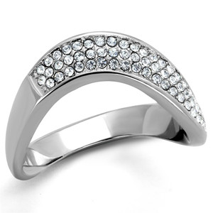 TK2181 - High polished (no plating) Stainless Steel Ring with Top Grade Crystal in Clear TK2181 - High polished (no plating) Stainless Steel Ring with Top Grade Crystal in Clear