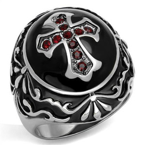 TK2229 - High polished (no plating) Stainless Steel Ring with Top Grade Crystal in Siam TK2229 - High polished (no plating) Stainless Steel Ring with Top Grade Crystal in Siam