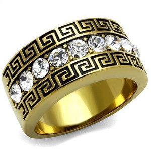 TK2310 - IP Gold(Ion Plating) Stainless Steel Ring with Top Grade Crystal in Clear TK2310 - IP Gold(Ion Plating) Stainless Steel Ring with Top Grade Crystal in Clear