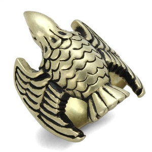 TK2466 - IP Antique Copper Stainless Steel Ring with Epoxy in Jet - b TK2466 - IP Antique Copper Stainless Steel Ring with Epoxy in Jet - b