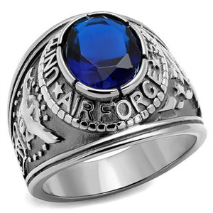 TK414708 - High polished (no plating) Stainless Steel Ring with Synthetic Synthetic Glass in Sapphire TK414708 - High polished (no plating) Stainless Steel Ring with Synthetic Synthetic Glass in Sapphire