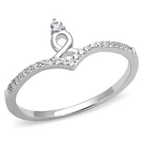 TS583 - Rhodium 925 Sterling Silver Ring with AAA Grade CZ in Clear - b TS583 - Rhodium 925 Sterling Silver Ring with AAA Grade CZ in Clear - b