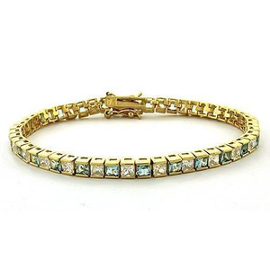 LOAS1315 - Gold 925 Sterling Silver Bracelet with AAA Grade CZ in Clear LOAS1315 - Gold 925 Sterling Silver Bracelet with AAA Grade CZ in Clear