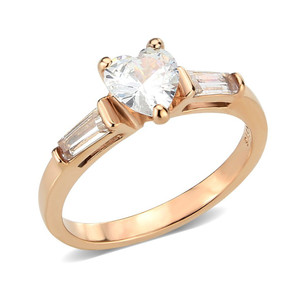 TK3829 - IP Rose Gold(Ion Plating) Stainless Steel Ring with AAA Grade CZ in Clear TK3829 - IP Rose Gold(Ion Plating) Stainless Steel Ring with AAA Grade CZ in Clear