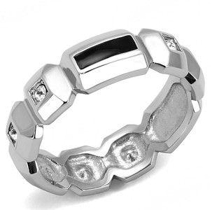 TK3281 - High polished (no plating) Stainless Steel Ring with Top Grade Crystal in Clear TK3281 - High polished (no plating) Stainless Steel Ring with Top Grade Crystal in Clear
