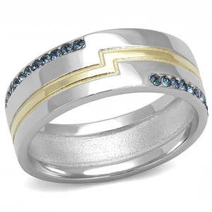 TK3266 - Two-Tone IP Gold (Ion Plating) Stainless Steel Ring with Top Grade Crystal in Montana TK3266 - Two-Tone IP Gold (Ion Plating) Stainless Steel Ring with Top Grade Crystal in Montana