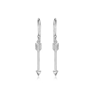 Sterling Silver Polished and Textured Arrow Earrings Sterling Silver Polished and Textured Arrow Earrings