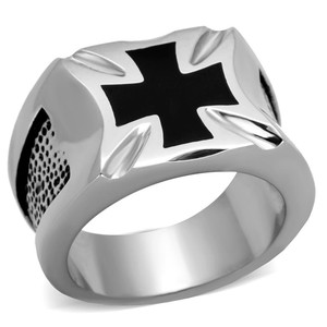 TK2064 - High polished (no plating) Stainless Steel Ring with Epoxy in Jet TK2064 - High polished (no plating) Stainless Steel Ring with Epoxy in Jet