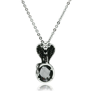 TK552 - High polished (no plating) Stainless Steel Necklace with Synthetic Acrylic in Jet TK552 - High polished (no plating) Stainless Steel Necklace with Synthetic Acrylic in Jet