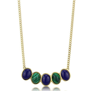TK2911 - IP Gold(Ion Plating) Stainless Steel Necklace with Precious Stone Lapis in Montana TK2911 - IP Gold(Ion Plating) Stainless Steel Necklace with Precious Stone Lapis in Montana